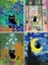 Adult 5D Diamond Painting Kits - 4 Pieces, Round Diamond Arts Painting Kit, DIY Beginner Black Cat Diamond Art Kit, Matisse Van Gogh Living Room Bedroom Decoration (11.8x15.7)